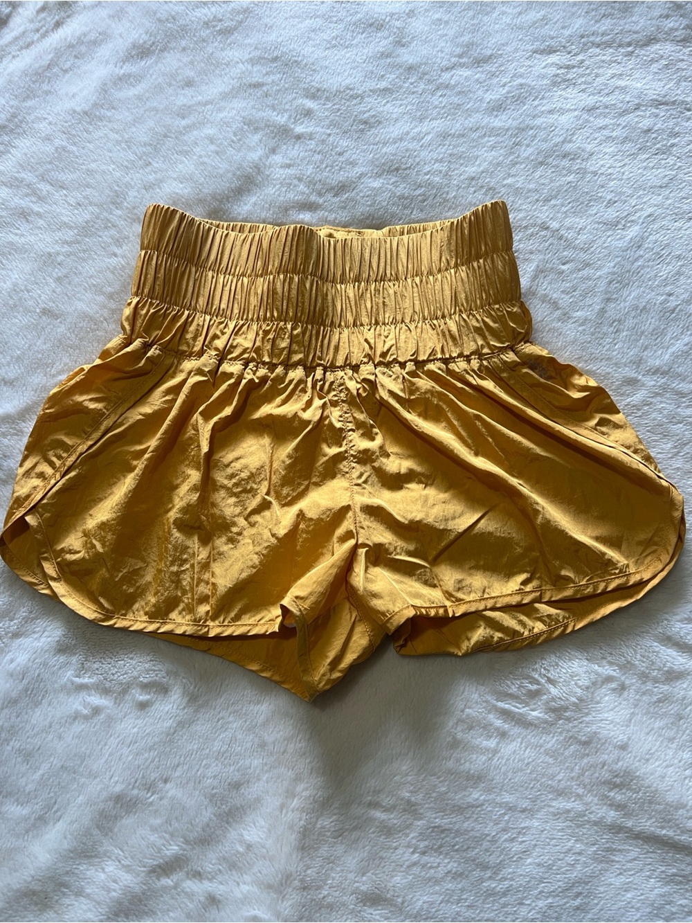 Free People Movement High-Waist Yellow Women's Athletic Shorts